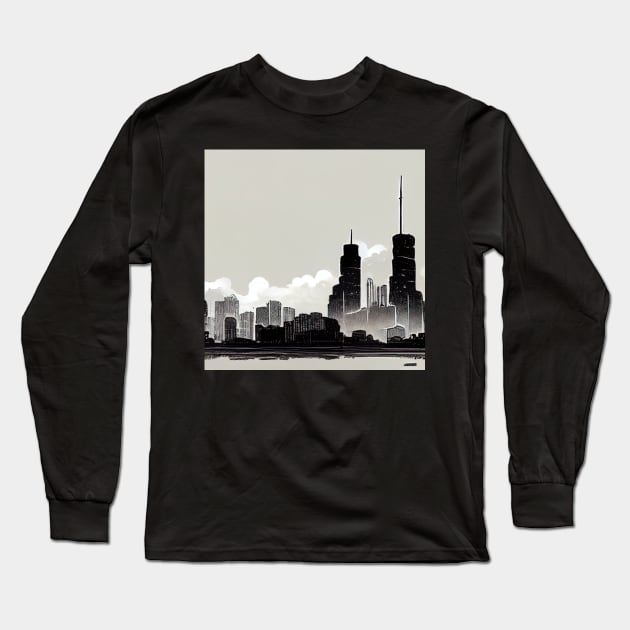 Chicago | Comics Style Long Sleeve T-Shirt by ComicsFactory